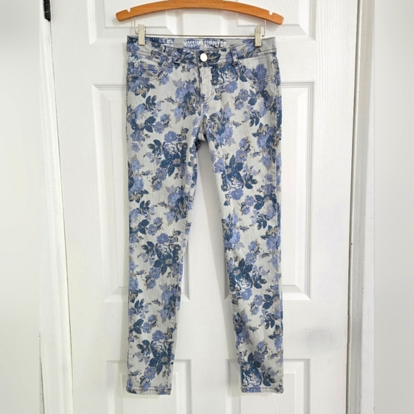 Mossimo Supply Co Skinny Jeans Juniors 9 Women's 6 Floral Retro Y2K - Picture 1 of 12
